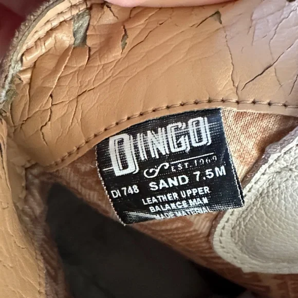 Dingo Floral Embroidered Cream Heeled Boots Sand AS IS size 7.5 - Picture 6 of 16